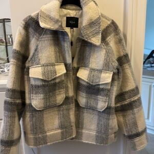Rails Plaid Jacket in Gray and Cream